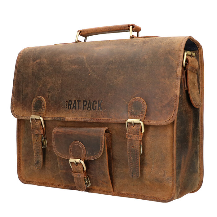 Orange Fire Rat Pack Messenger Overslag 2 vaks 15 inch Laptop tas