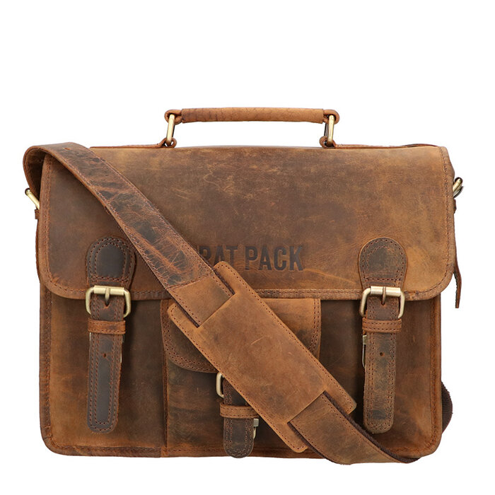 Orange Fire Rat Pack Messenger Overslag 2 vaks Laptop tas