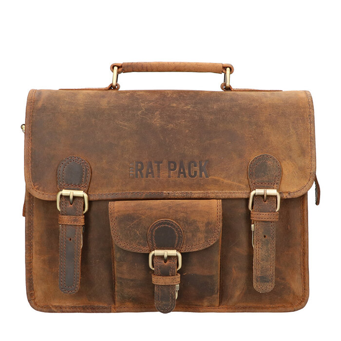 Orange Fire Rat Pack Messenger Overslag 2 vaks Laptop tas