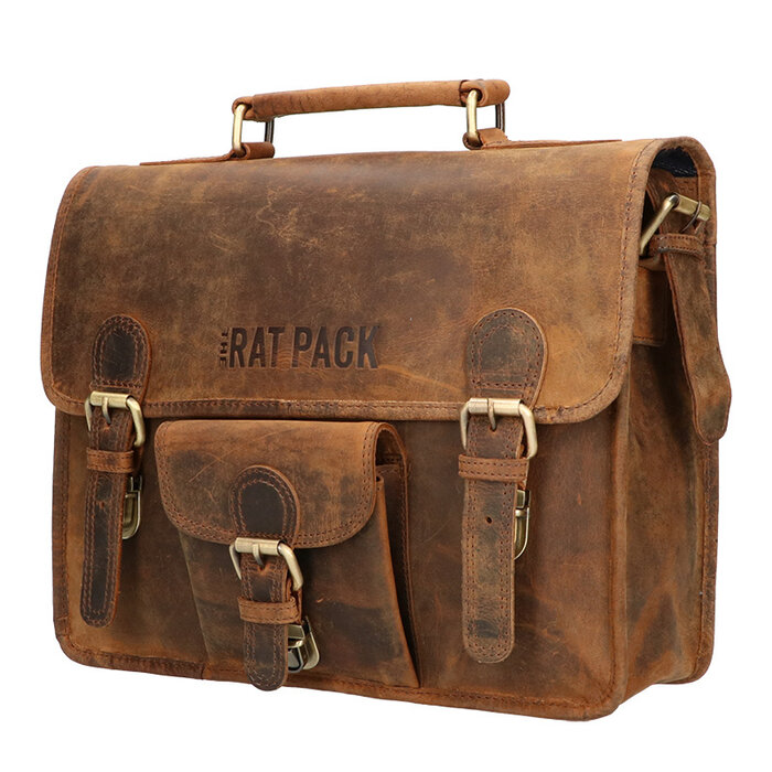 Orange Fire Rat Pack Messenger Overslag 2 vaks Laptop tas