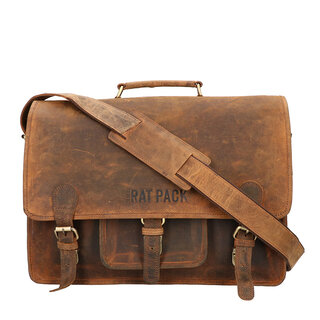 Orange Fire Rat Pack Messenger Overslag 2 vaks 17 inch Laptop tas