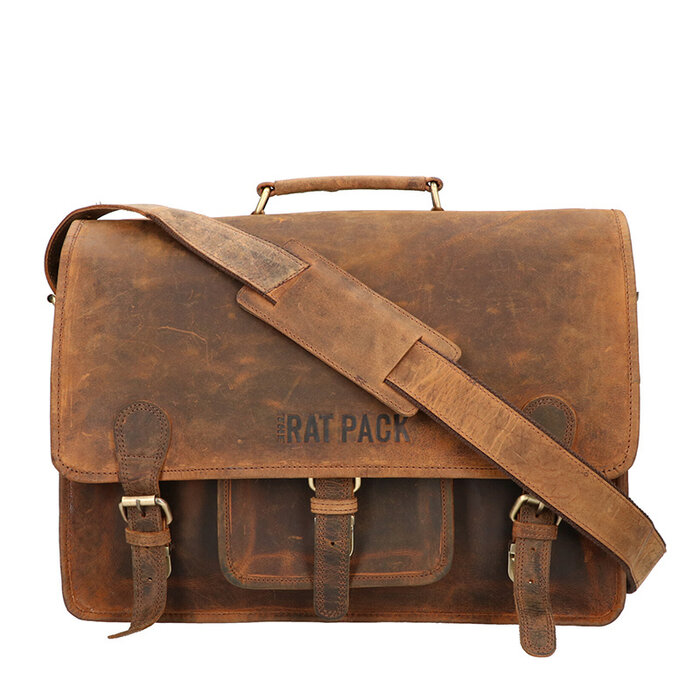 Orange Fire Rat Pack Messenger Overslag 2 vaks 17 inch Laptop tas