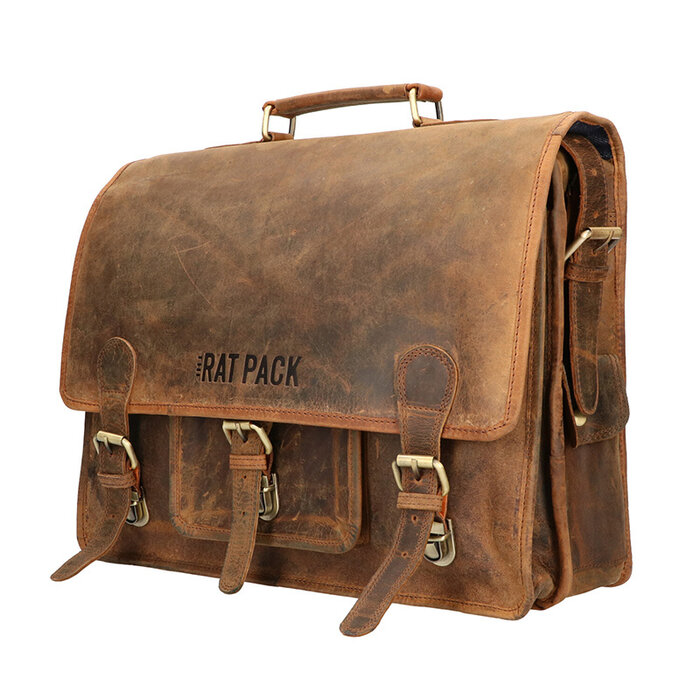 Orange Fire Rat Pack Messenger Overslag 2 vaks 15 inch Laptoptas