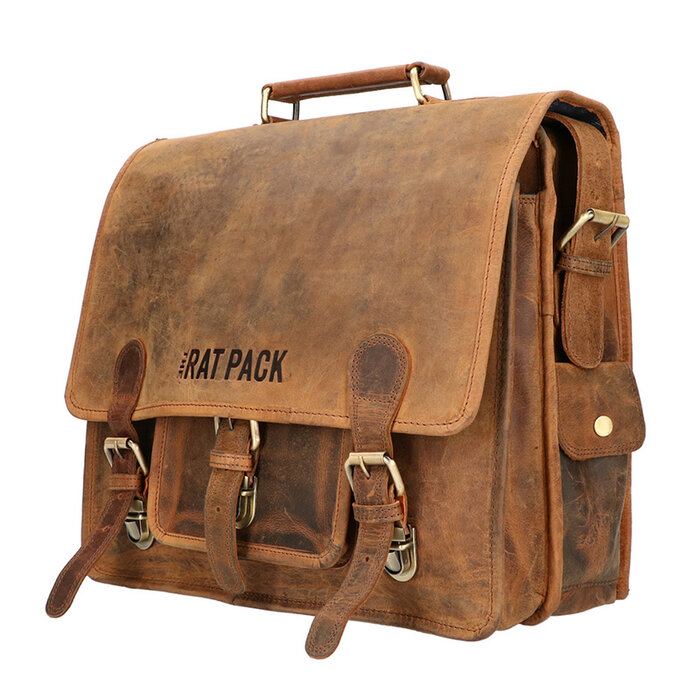 Orange Fire Rat Pack Messenger Overslag 2 vaks 13 inch Laptop tas