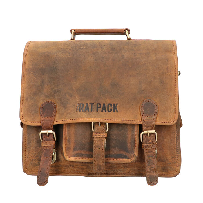 Orange Fire Rat Pack Messenger Overslag 2 vaks 13 inch Laptop tas