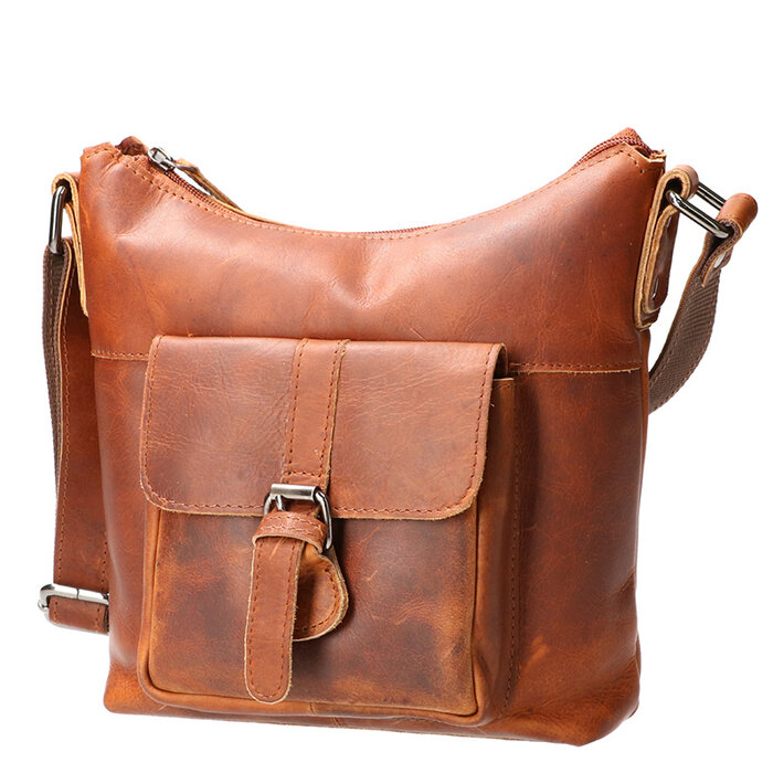 Leather Design Shoulder bag small natural