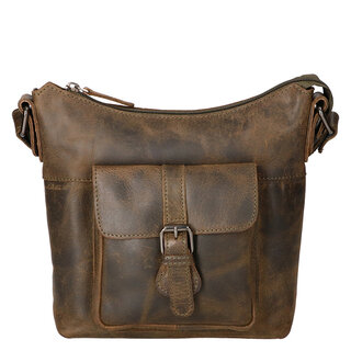 Leather Design Shoulder bag small green
