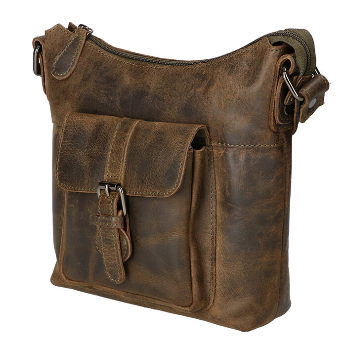 Leather Design Shoulder bag small green