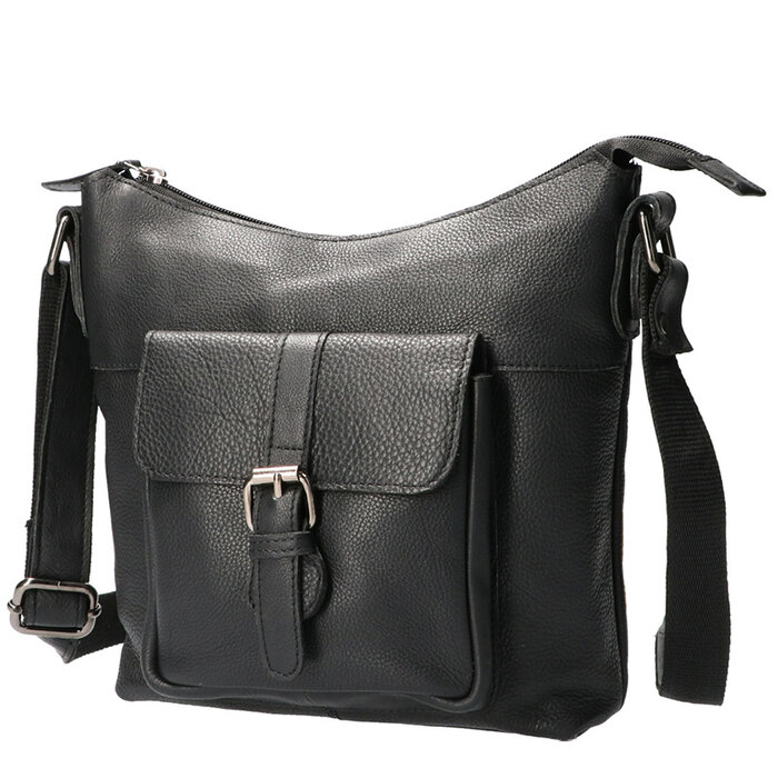 Leather Design Shoulder bag small Black