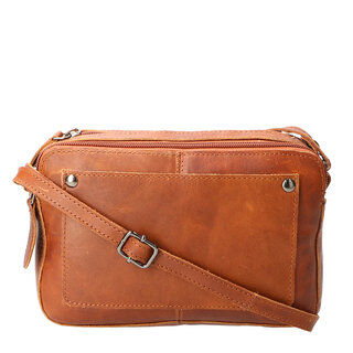 Leather Design Shoulder bag small natural