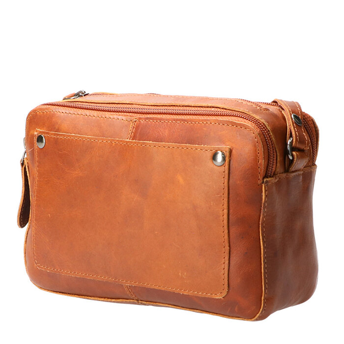 Leather Design Shoulder bag small natural