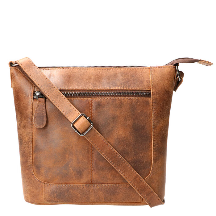 Leather Design Schoudertasje Hunter bruin