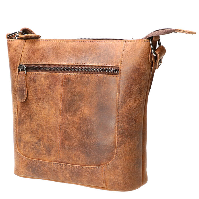 Leather Design Schoudertasje Hunter bruin