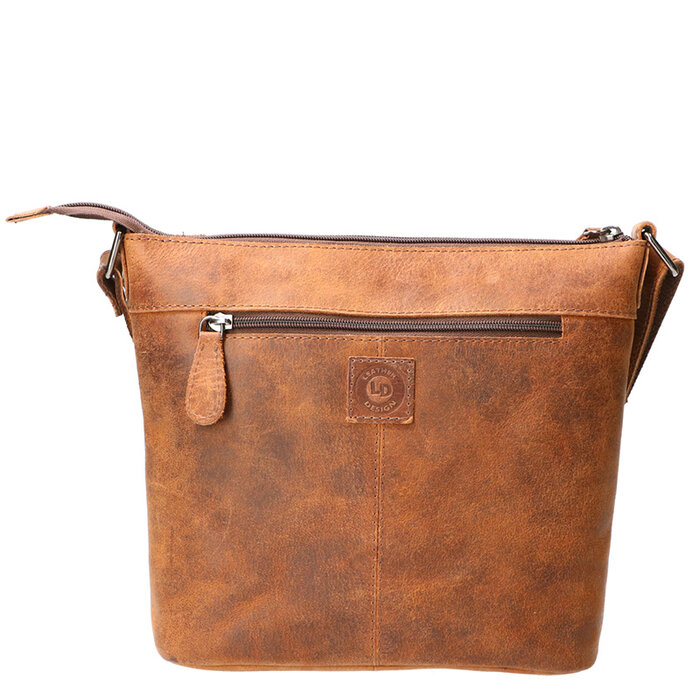 Leather Design Schoudertasje Hunter bruin