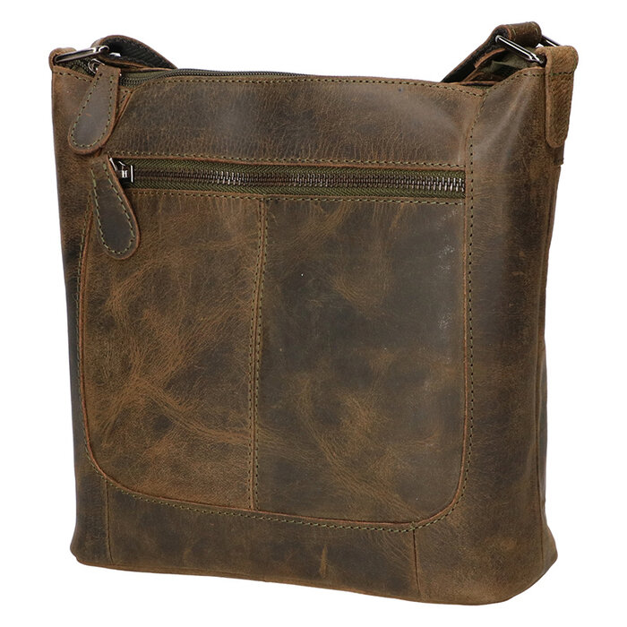 Leather Design Shoulder bag green