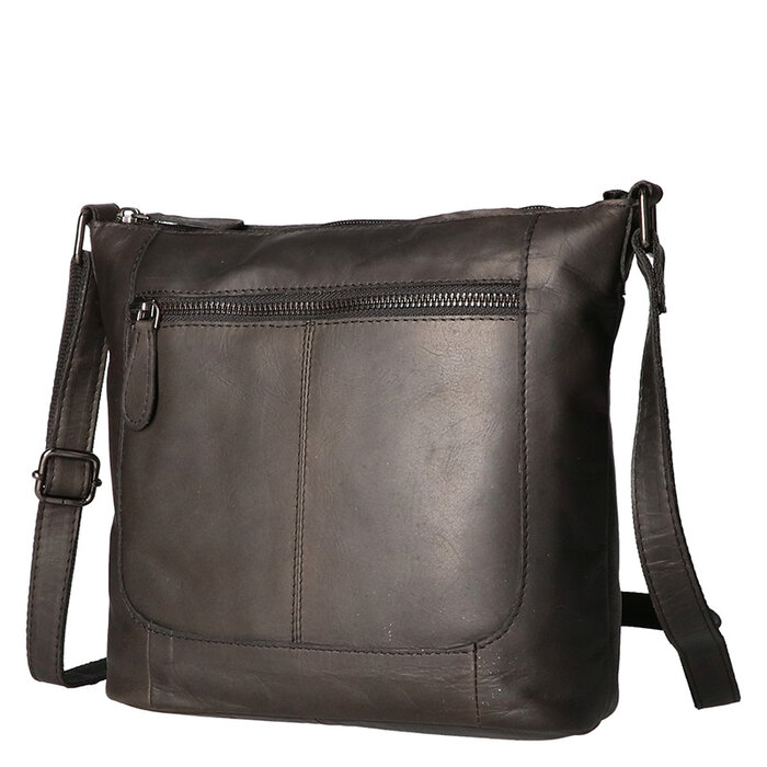 Leather Design Shoulder bag Black