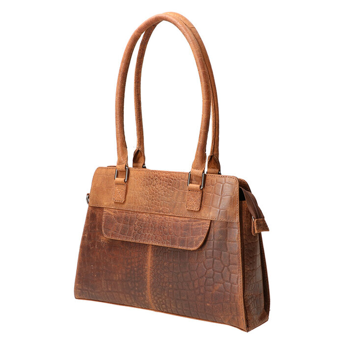 Leather Design Hand and shoulder bag Hunter croco