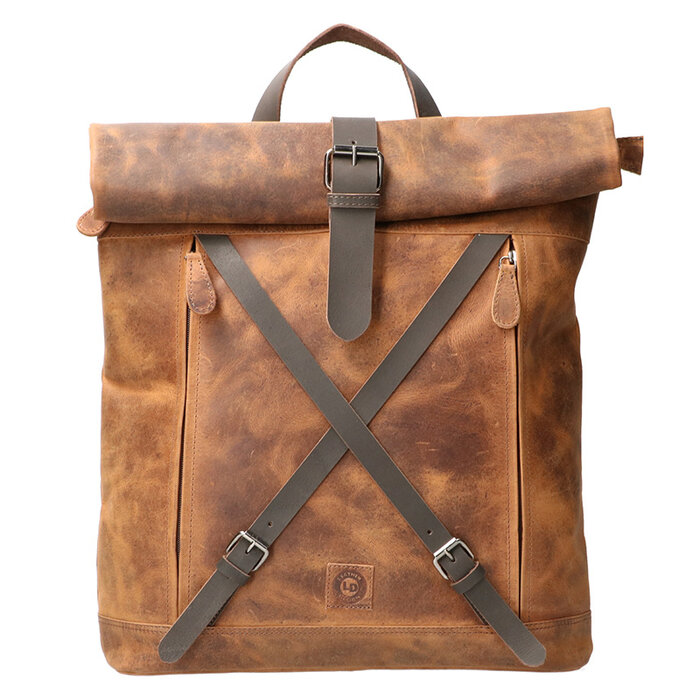 Leather Design Rolltop rugzak Cross