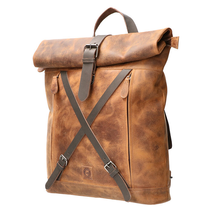 Leather Design Rolltop rugzak Cross