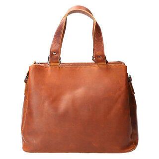 Leather Design Ladies hand and shoulder bag natural