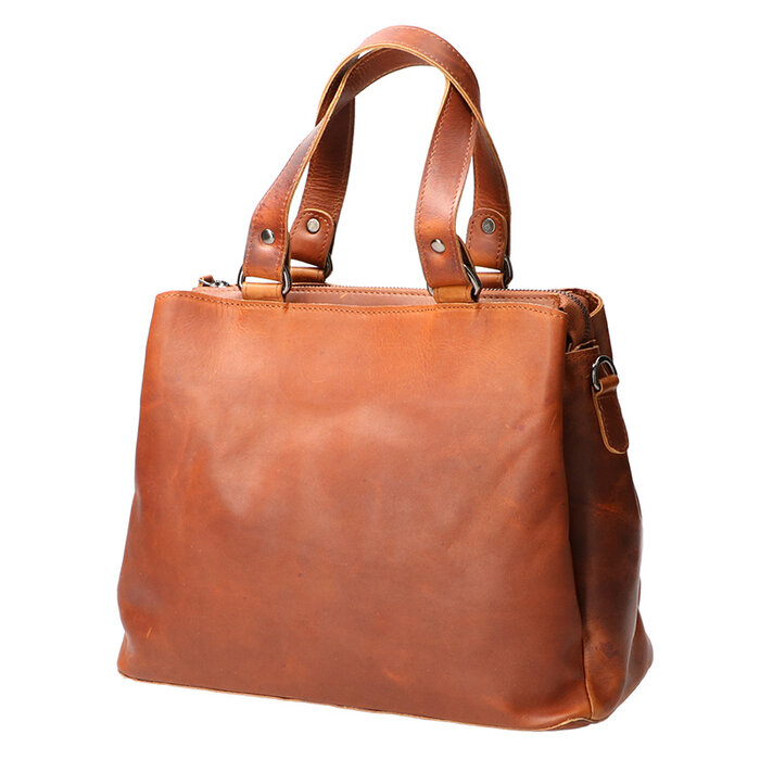 Leather Design Ladies hand and shoulder bag natural