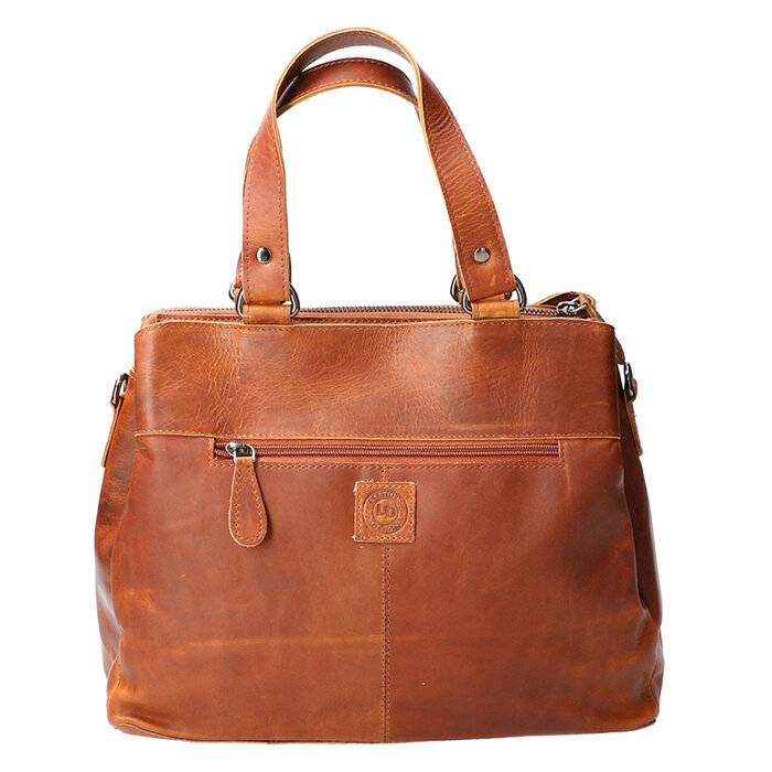 Leather Design Ladies hand and shoulder bag natural