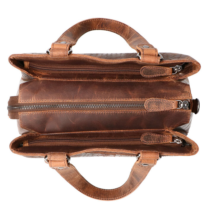 Leather Design Ladies hand and shoulder bag hunter croco