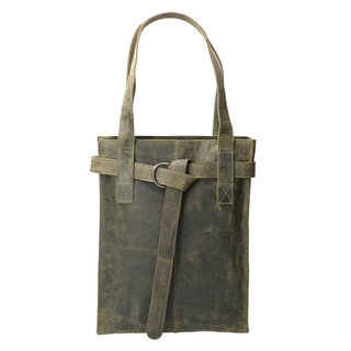 Leather Design Revival Ladies hand and shoulder bag green