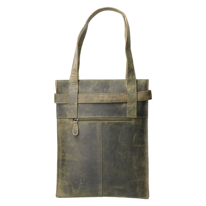 Leather Design Revival Ladies hand and shoulder bag green