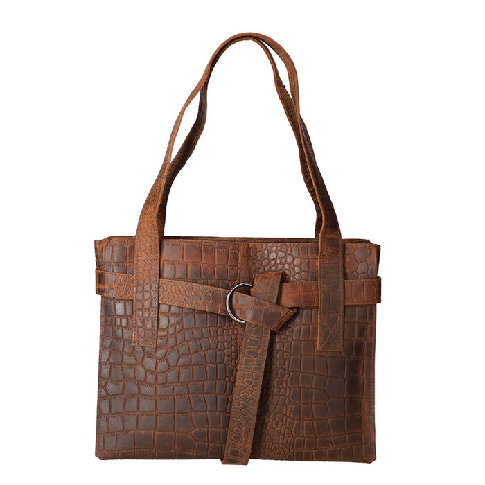 Leather Design Revival Ladies hand and shoulder bag croco