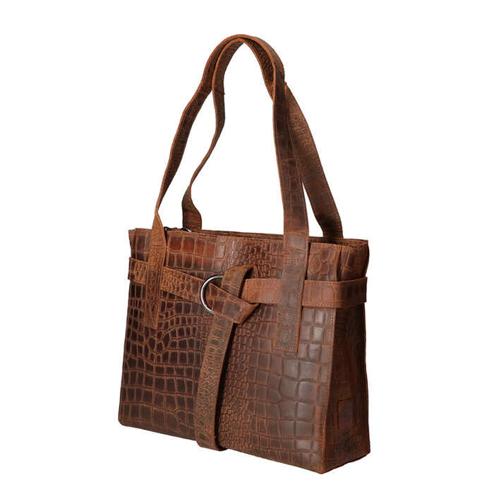 Leather Design Revival Ladies hand and shoulder bag croco