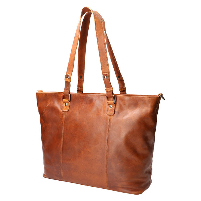 Leather Design Hand and shoulder work bag natural