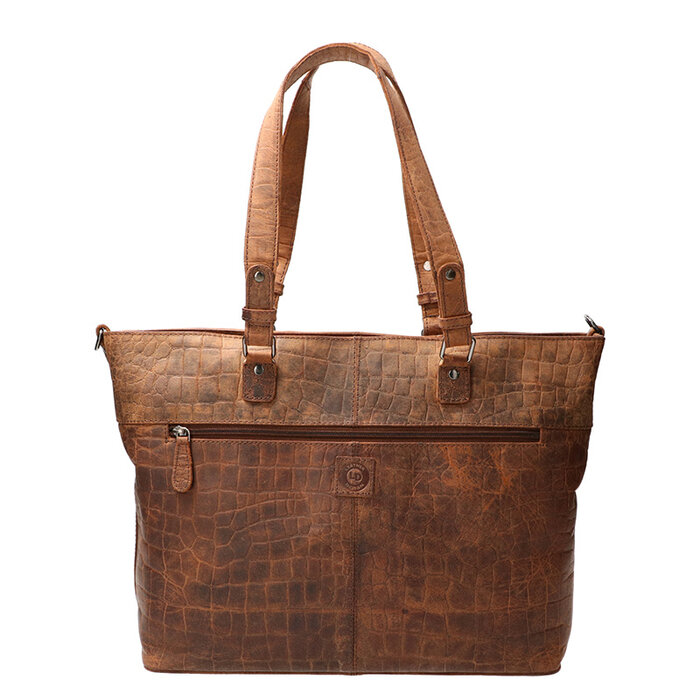 Leather Design Hand and shoulder work bag hunter croco