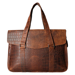 Leather Design Business bag Croco hunter