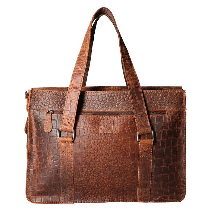 Leather Design Business bag Croco hunter