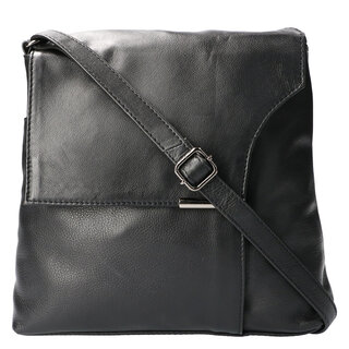 Leather Design Shoulder bag Black