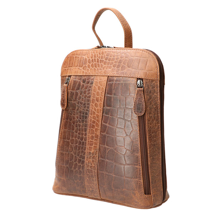 Leather Design Backpack Hunter Croco