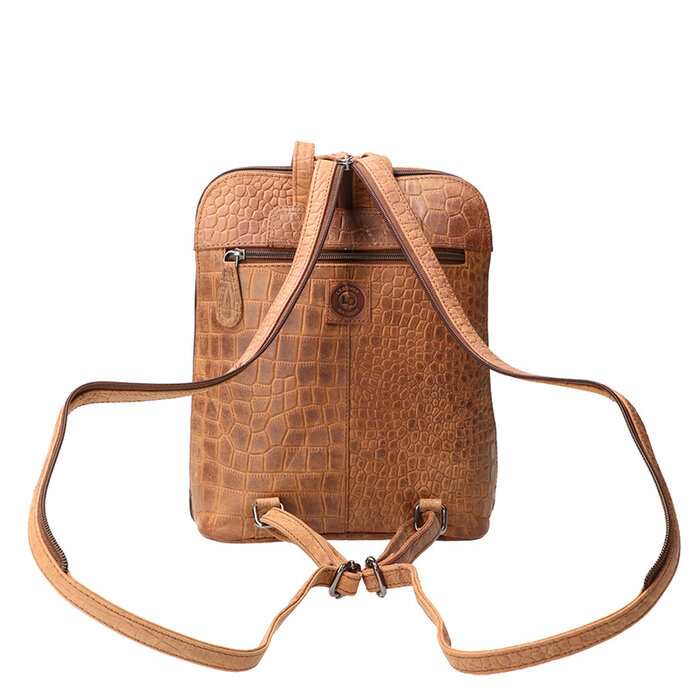 Leather Design Backpack Hunter Croco