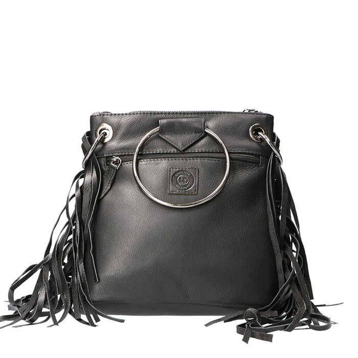 Leather Design Hand / Shoulder Bag Black