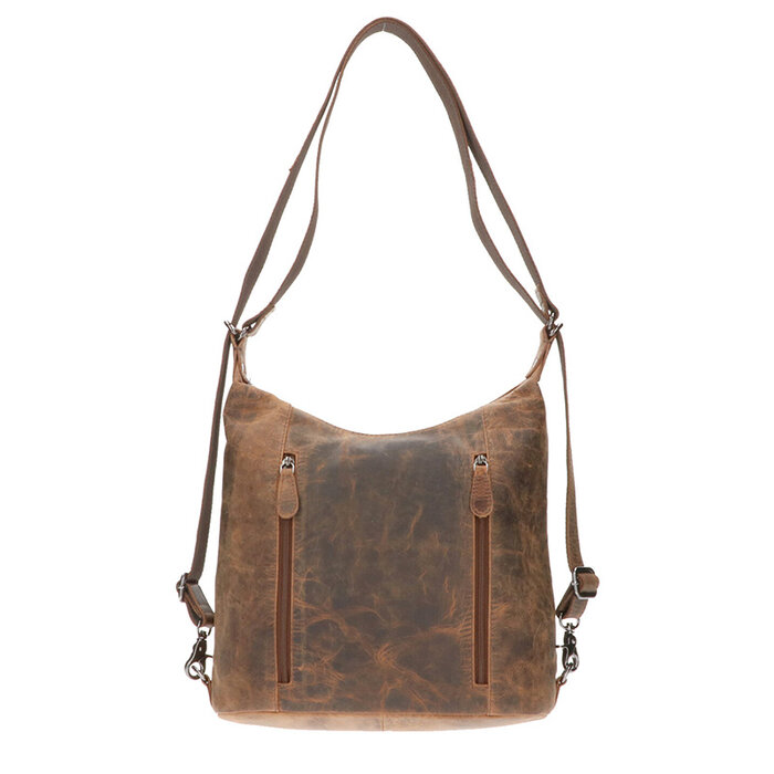 Leather Design Rugtas hunter bruin