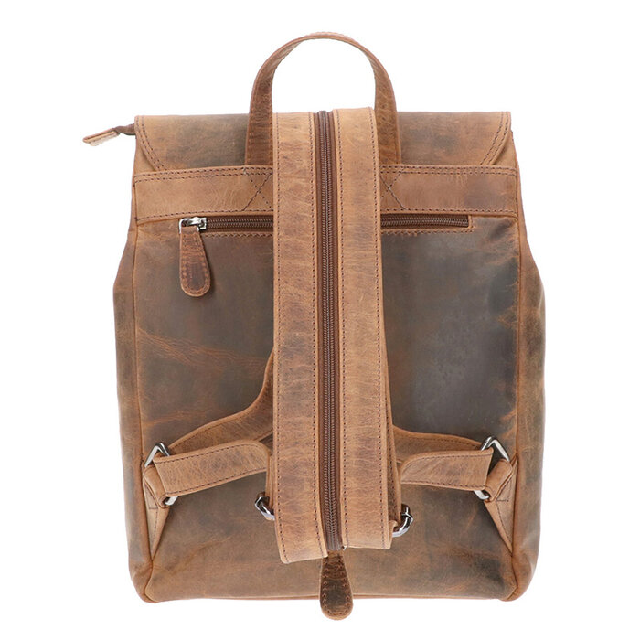 Leather Design Rugtas hunter bruin klein