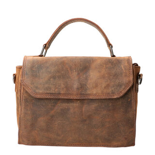 Leather Design Hand / Schoudertas hunter bruin