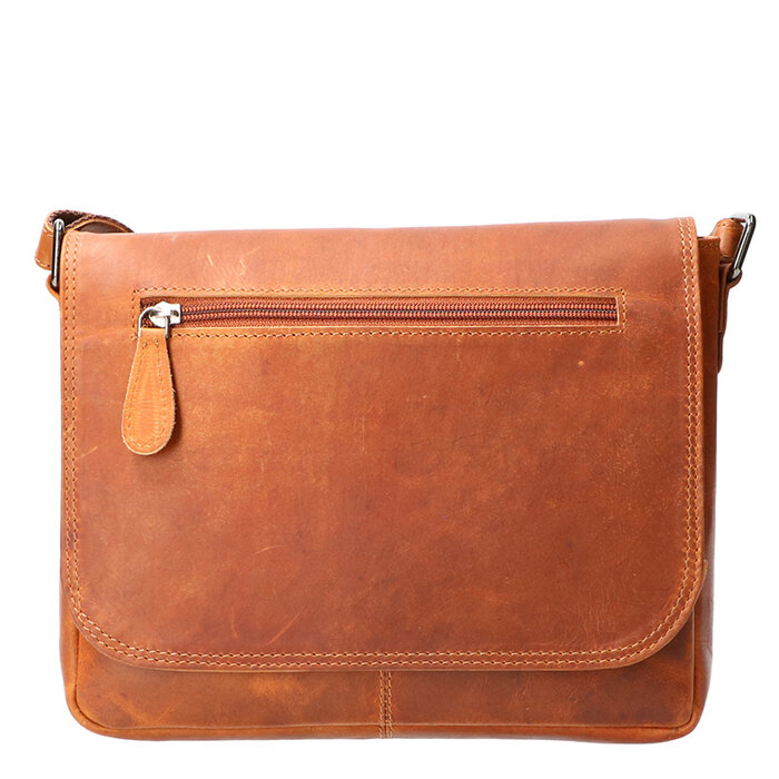 Leather Design Shoulder flap bag natural