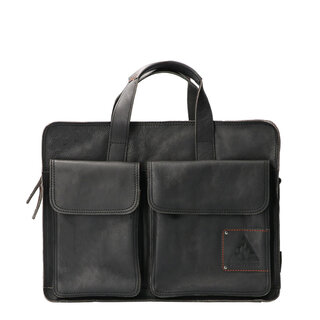 Orange Fire Laptop schouder tas Zwart