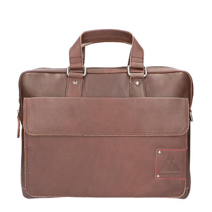 Orange Fire Laptoptas hand-, schoudertas 15,6 inch bruin