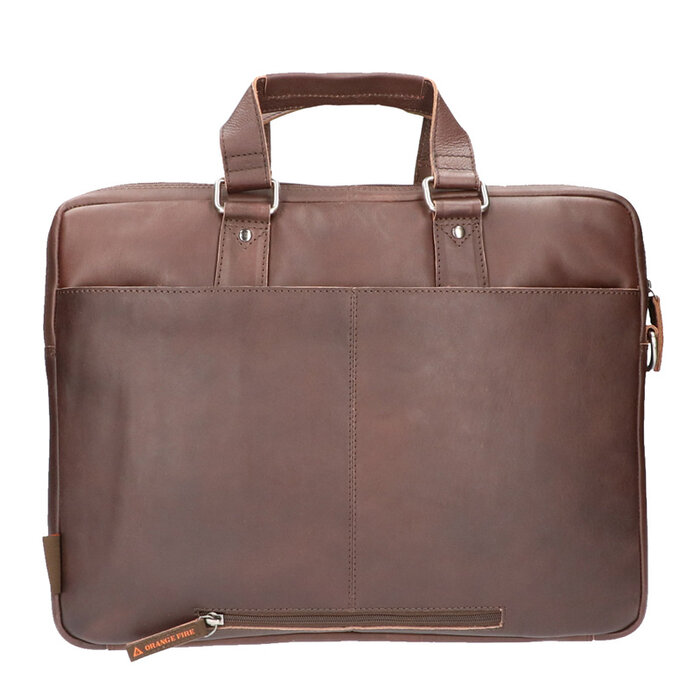 Orange Fire Laptoptas hand-, schoudertas 15,6 inch bruin
