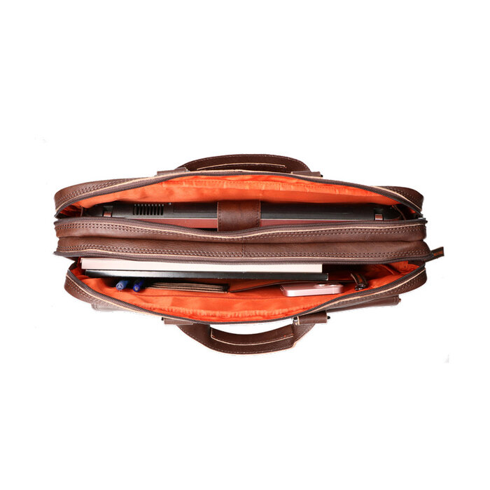 Orange Fire Laptoptas hand-, schoudertas 15,6 inch bruin