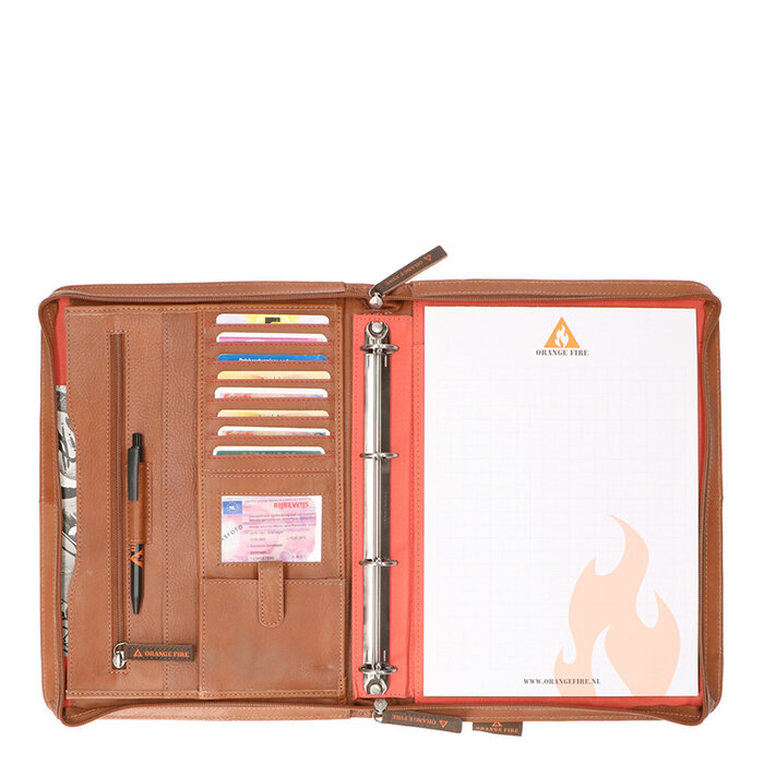 Orange Fire Schrijfmap Cognac