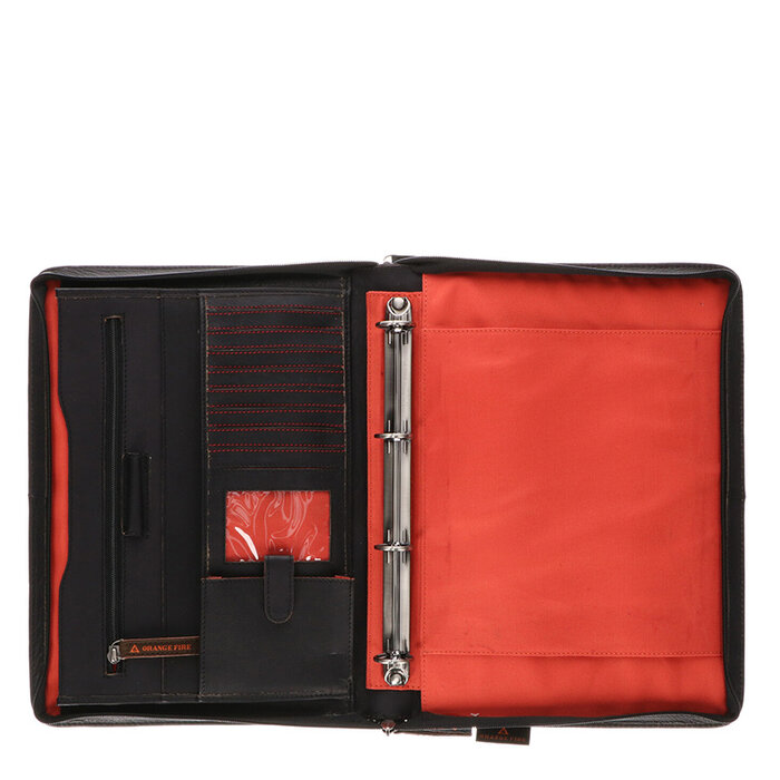 Orange Fire Schrijfmap Zwart