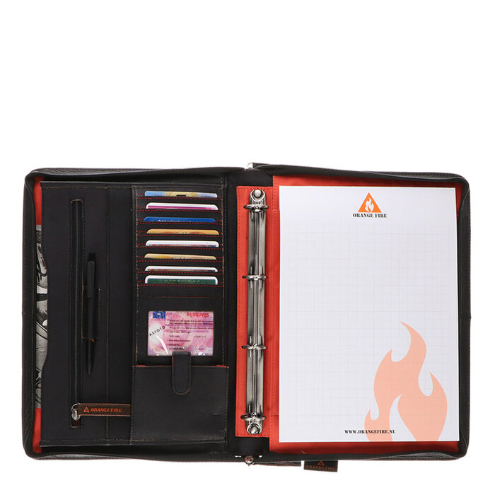 Orange Fire Schrijfmap Zwart